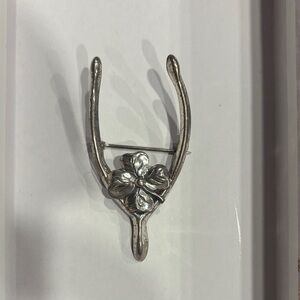 STERLING silver wishbone brooch